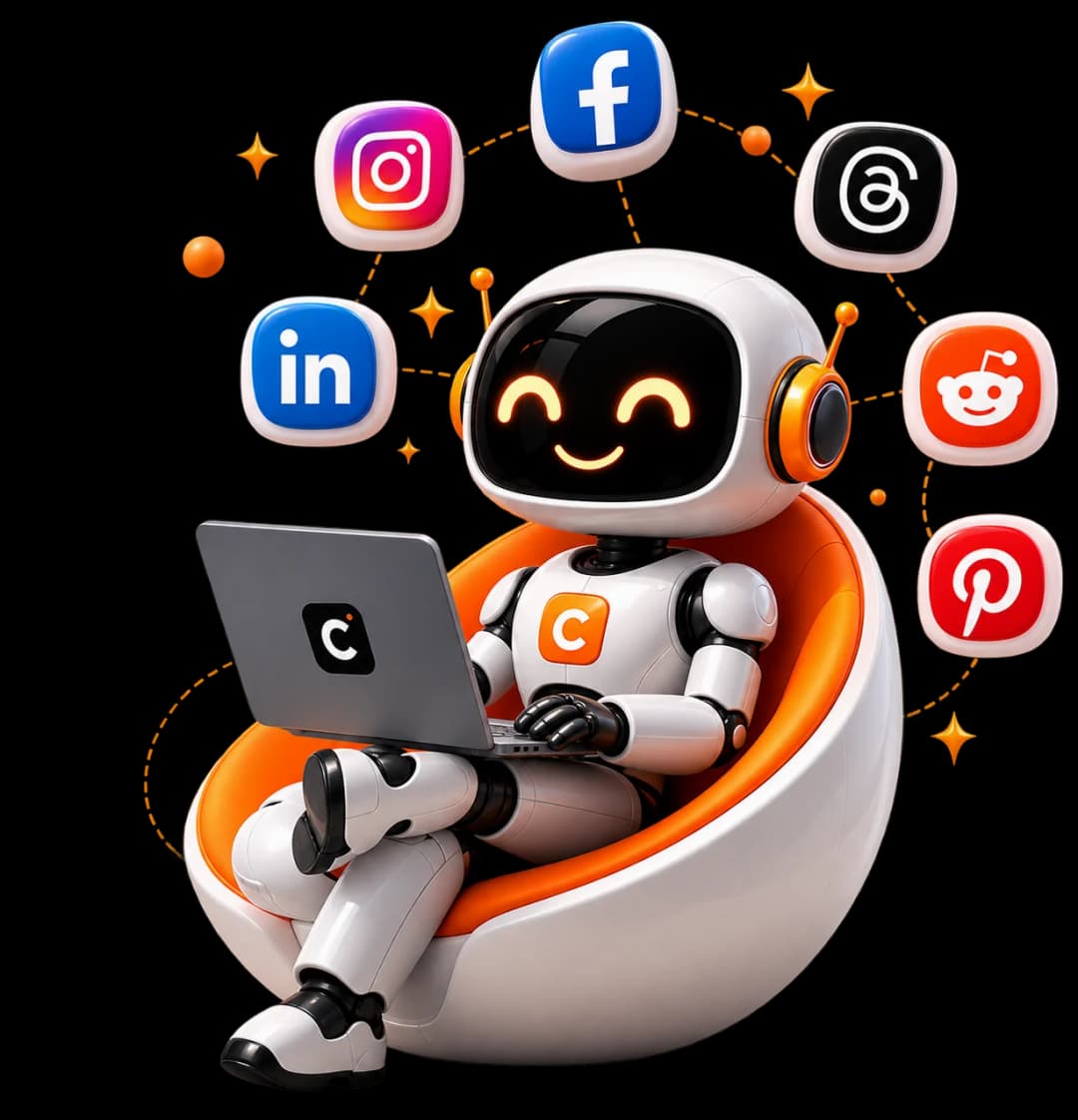Cantaloupe AI Bot working on a laptop